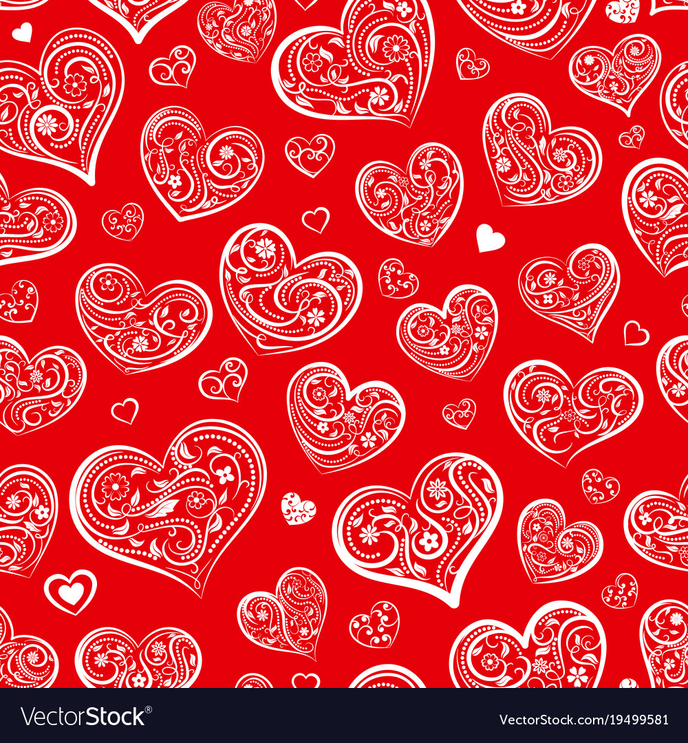 Seamless Pattern Of Hearts Royalty Free Vector Image