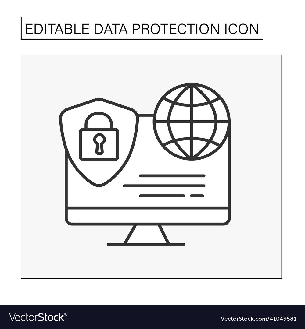 Security system line icon vector image Security system line icon