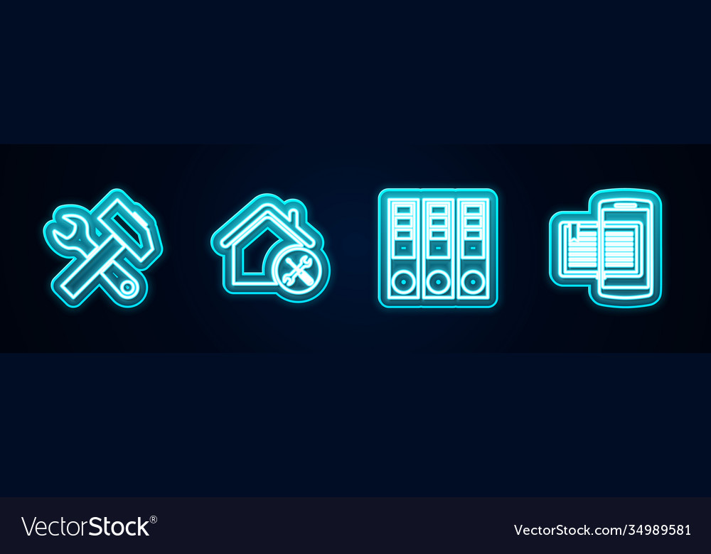 Set line crossed hammer and wrench house service