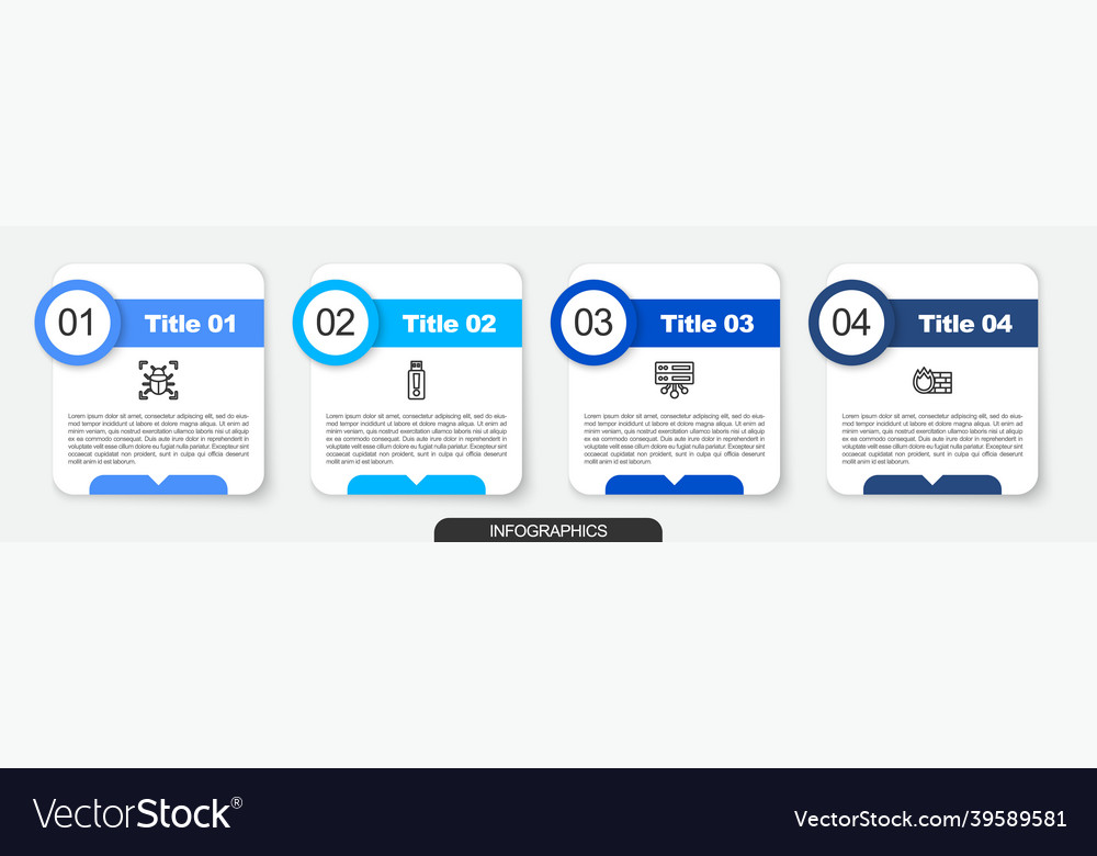 Set line system bug usb flash drive server data vector image Set line system bug usb flash drive server data