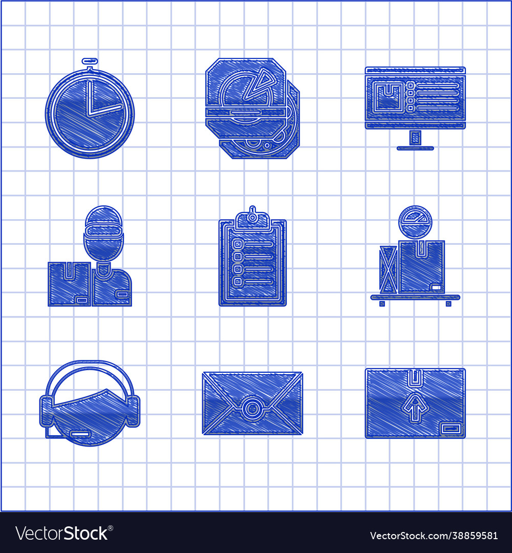 Set verification delivery list clipboard vector image Set verification delivery list clipboard