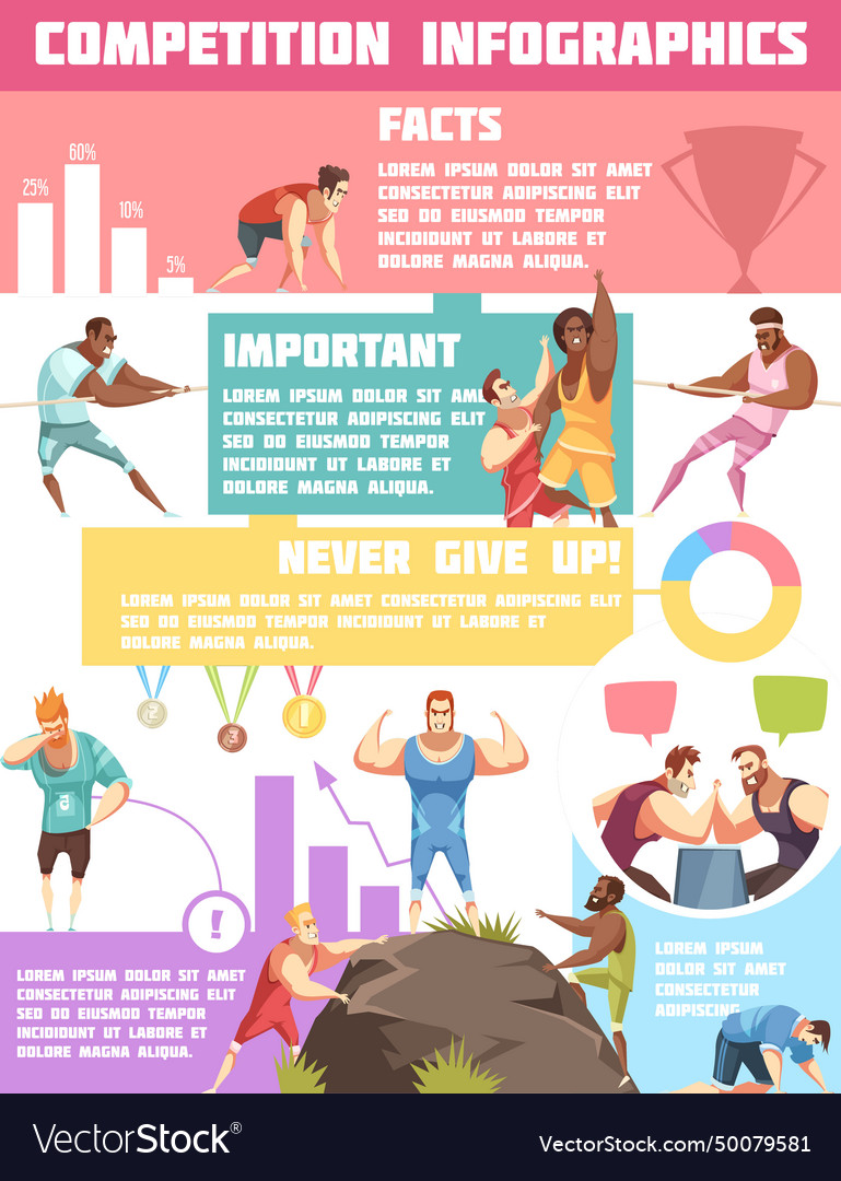 Sports tournaments infographic poster Royalty Free Vector