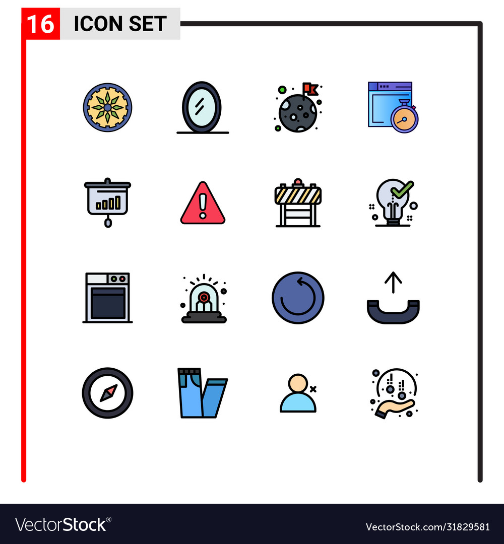 User interface pack 16 basic flat color filled