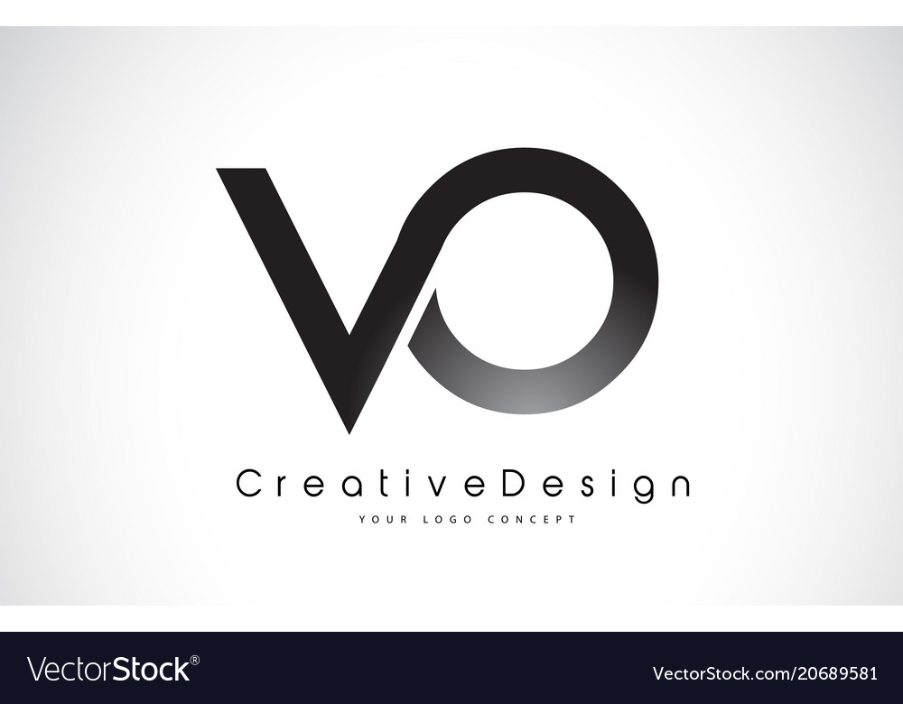 VO Letter Logo - Minimalist Black & White