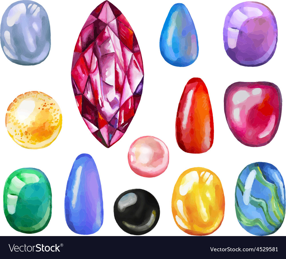 Watercolor gems collection