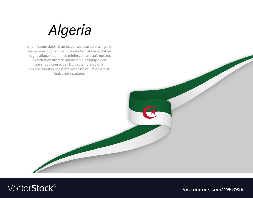 Wellenflagge von Algerien mit Kopierraum Hintergrund