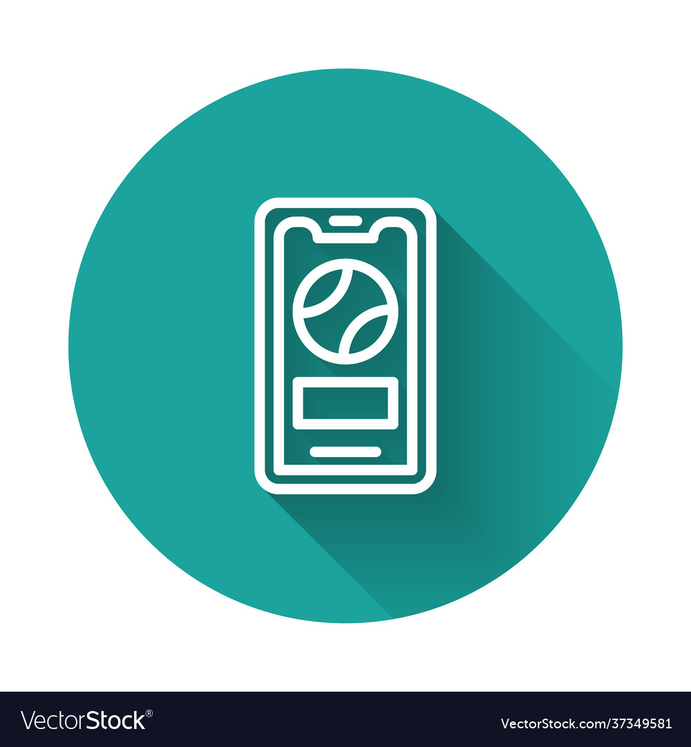 White line smartphone with baseball ball vector image White line smartphone with baseball ball