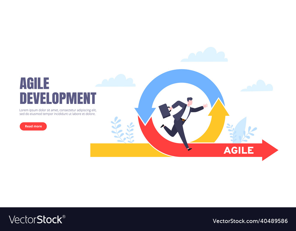 Agile development methodology business concept