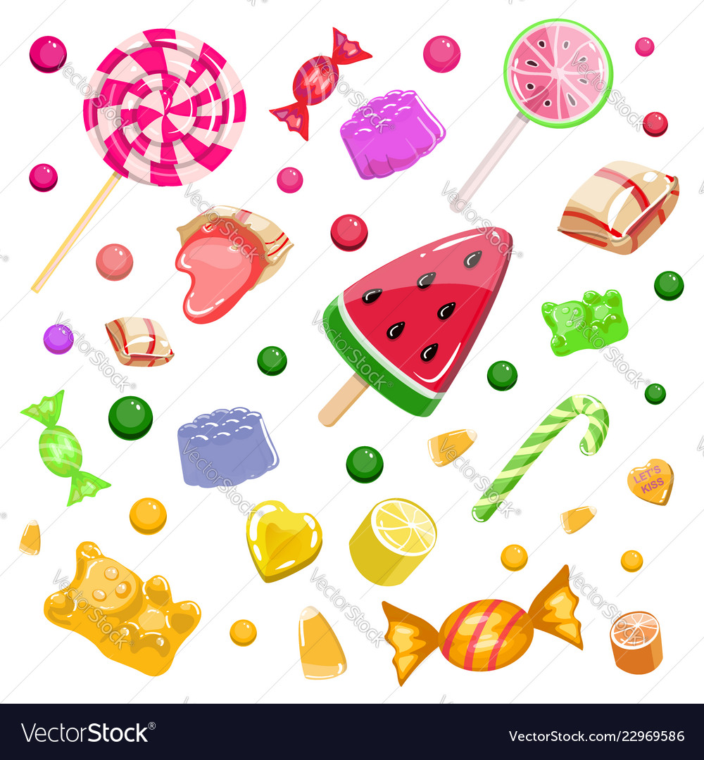 Colorful background with candies caramel