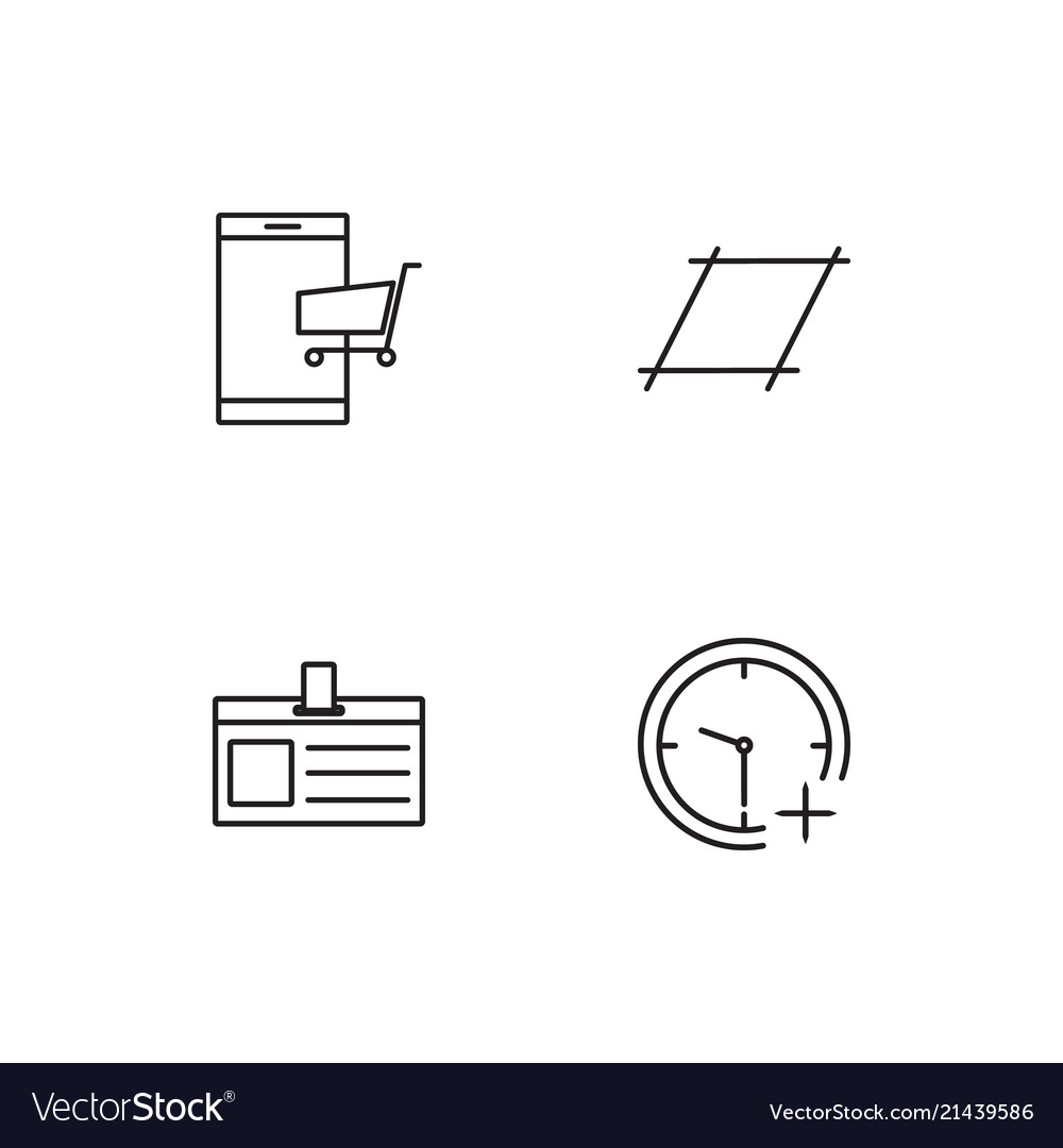 Commerce linear icons set simple outline