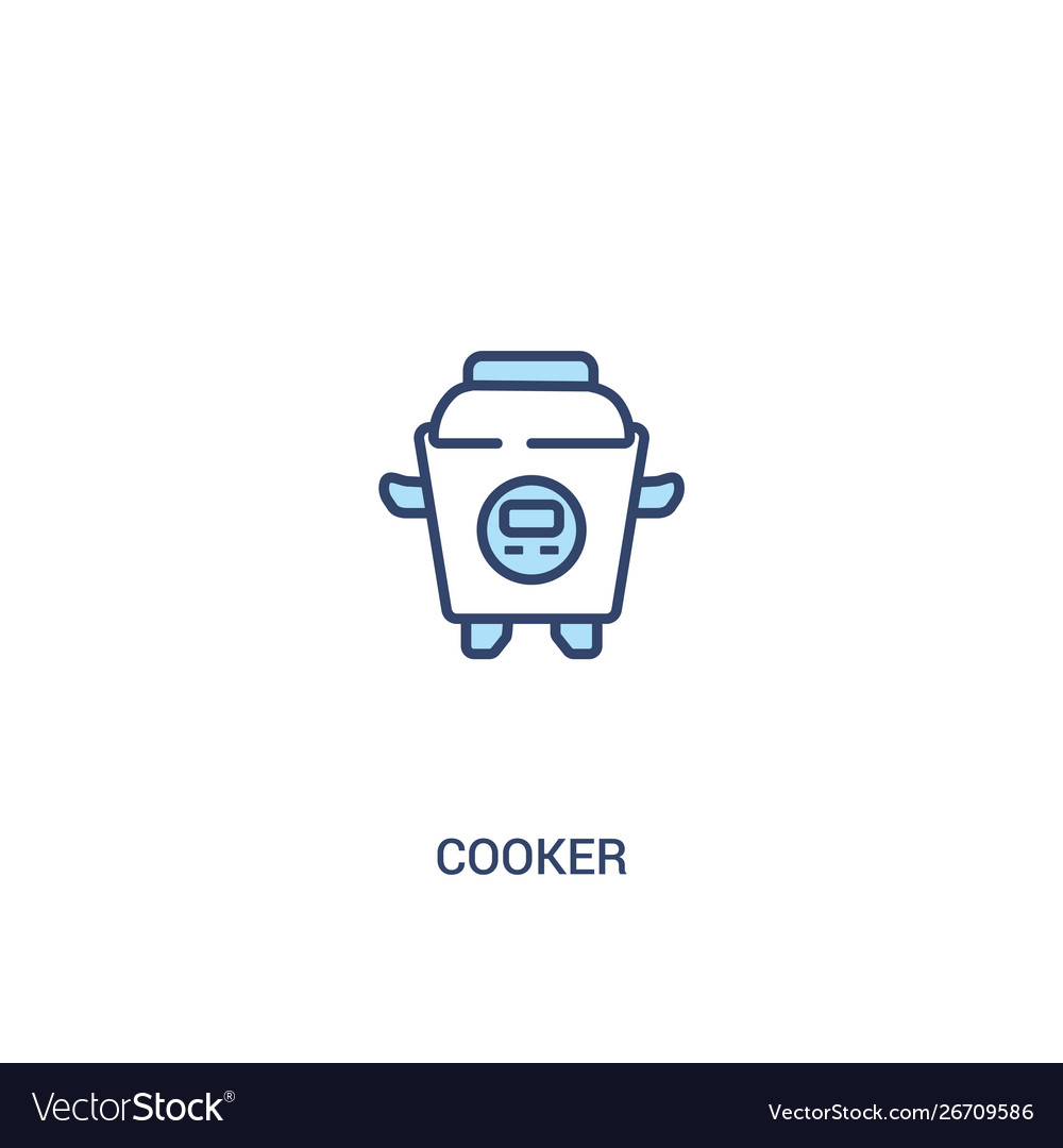 Cooker concept 2 colored icon simple line element