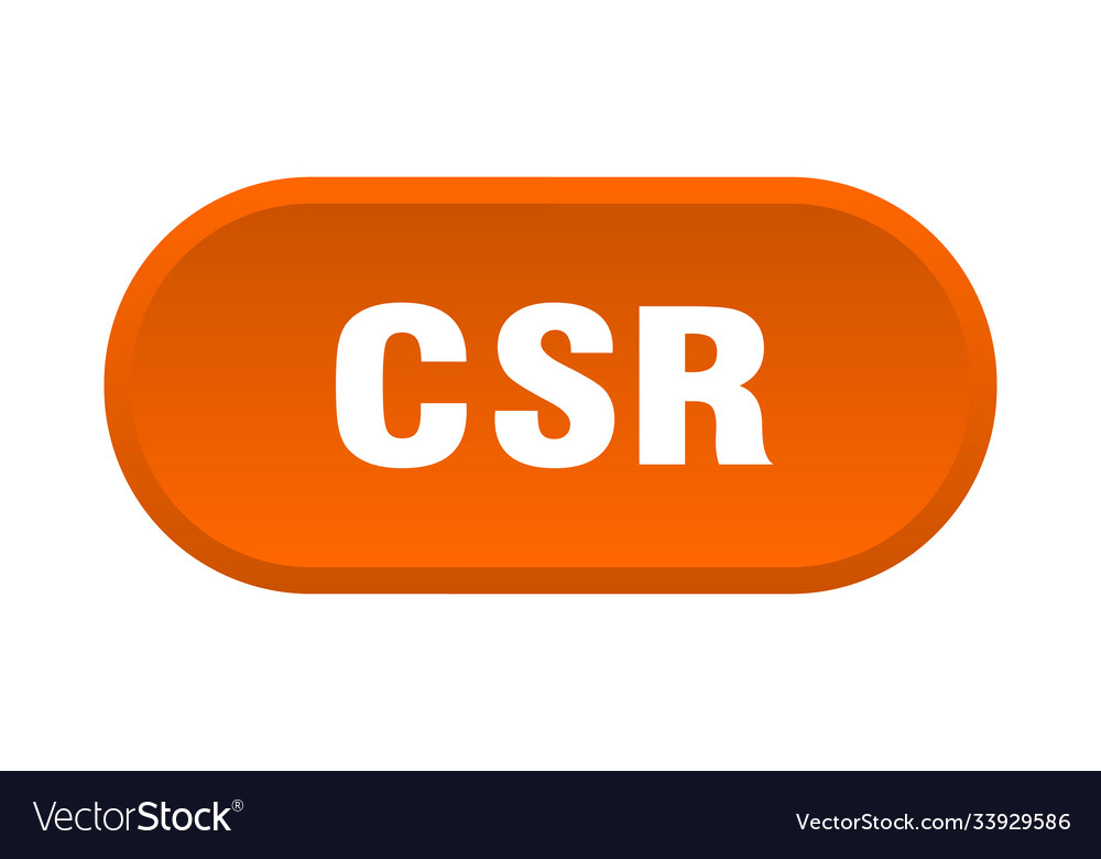 Csr button rounded sign on white background