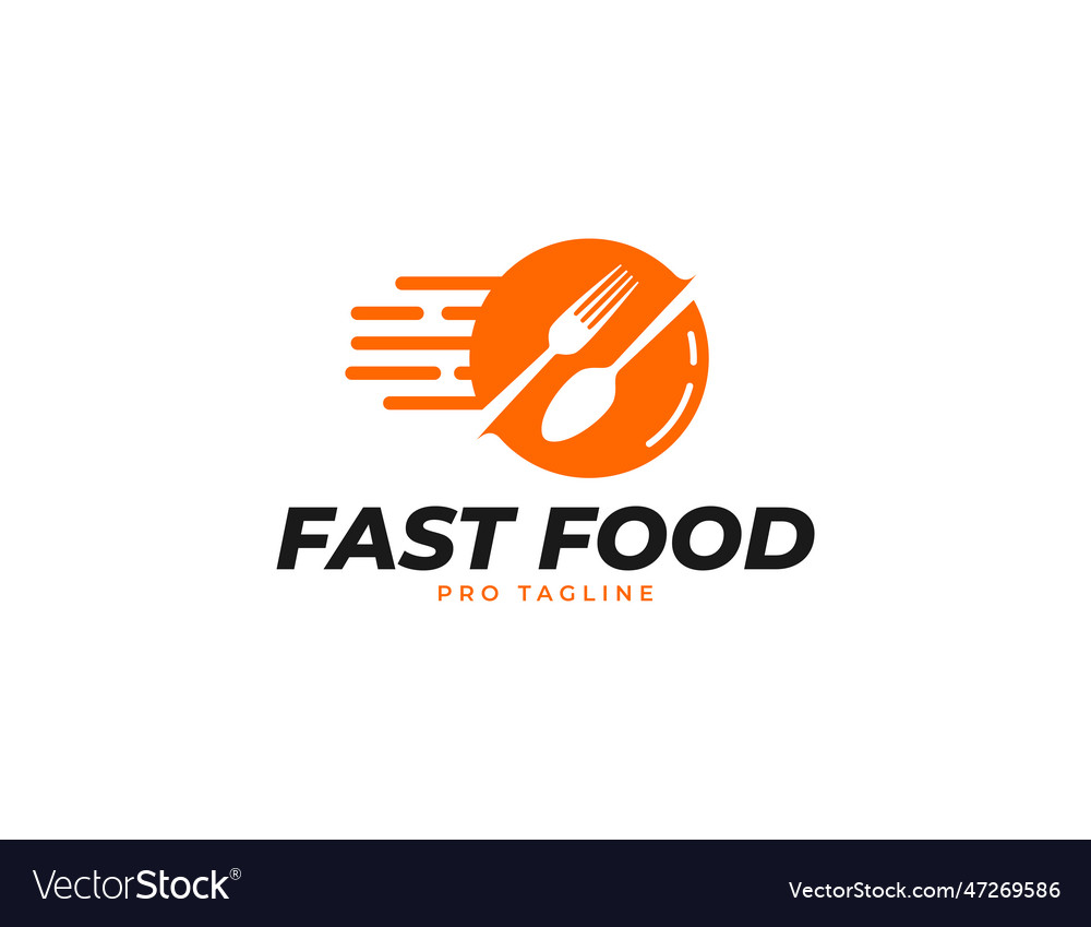 Fast food with fork and spoon restaurant Vector Image