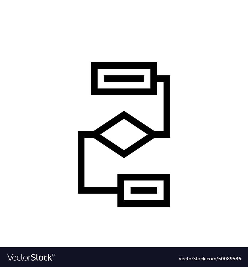 Flowchart project development icon with black vector image Flowchart project development icon with black