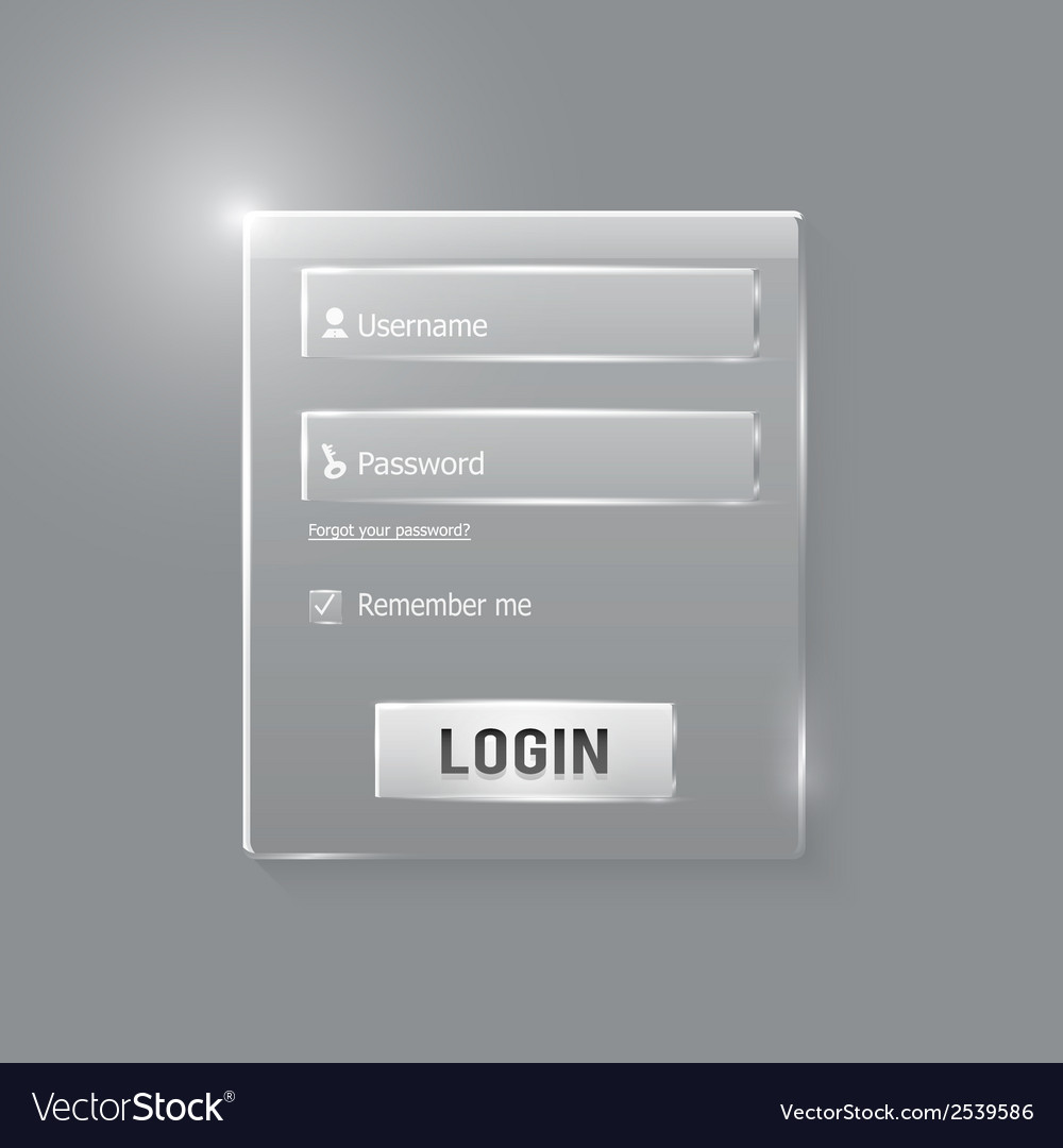 Glossy Login Form Web Card