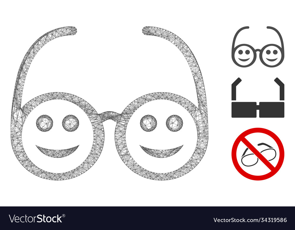 Happy spectacles polygonal web mesh