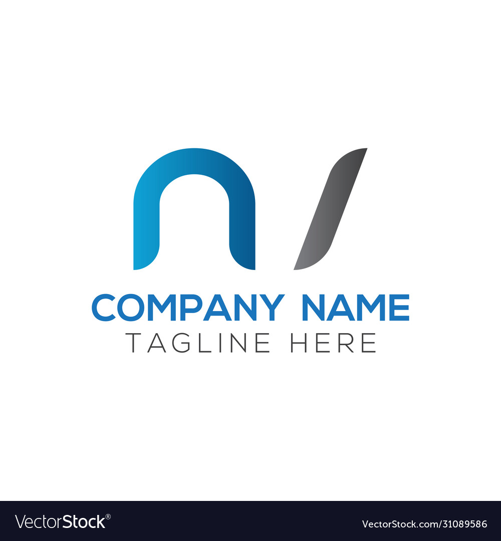 Initial letter nv logo design template creative Vector Image