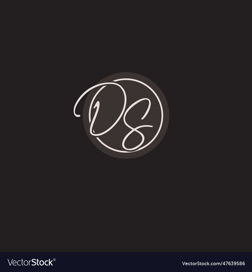 Initials ds logo monogram with simple circle line Vector Image Initials ds logo monogram with simple circle line