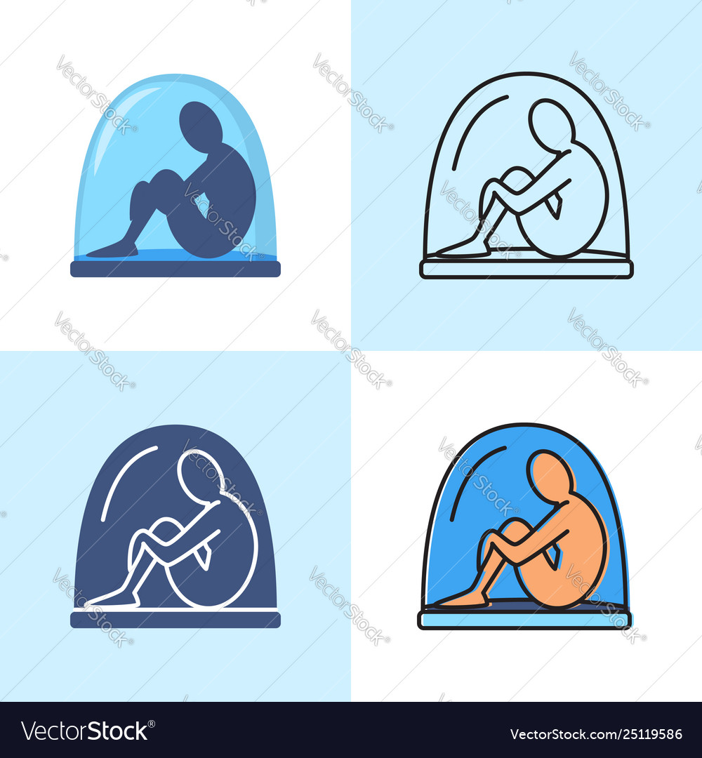 Isolation Concept Icon Set