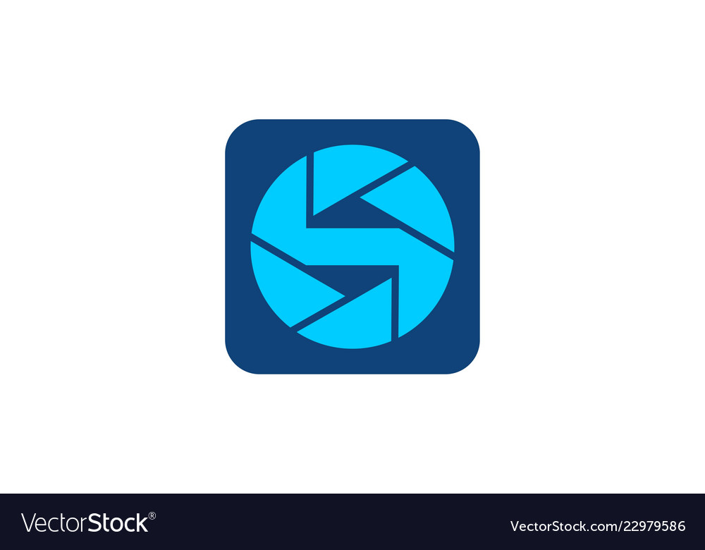 Letter s camera logo designs inspiration isolated Vector Image