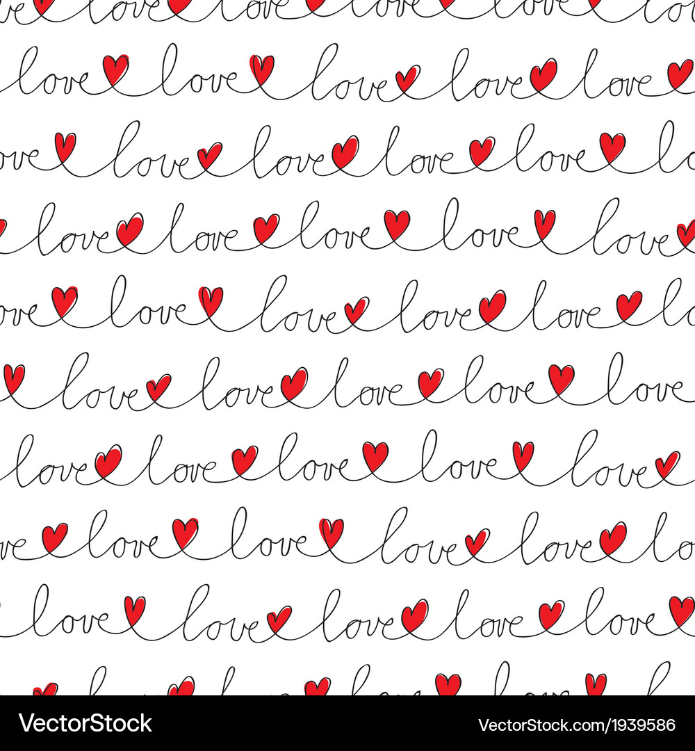 Love Seamless Pattern Royalty Free Vector Image
