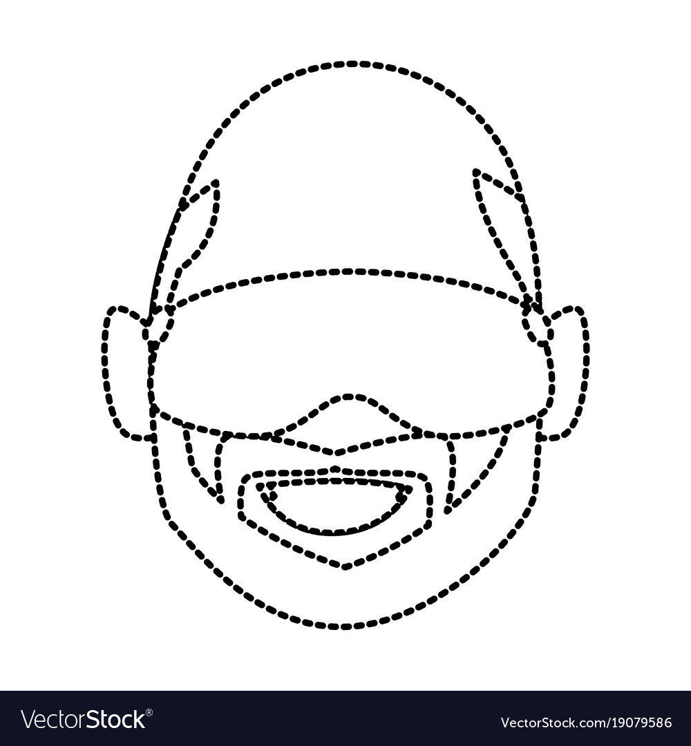 Man with winter googles face