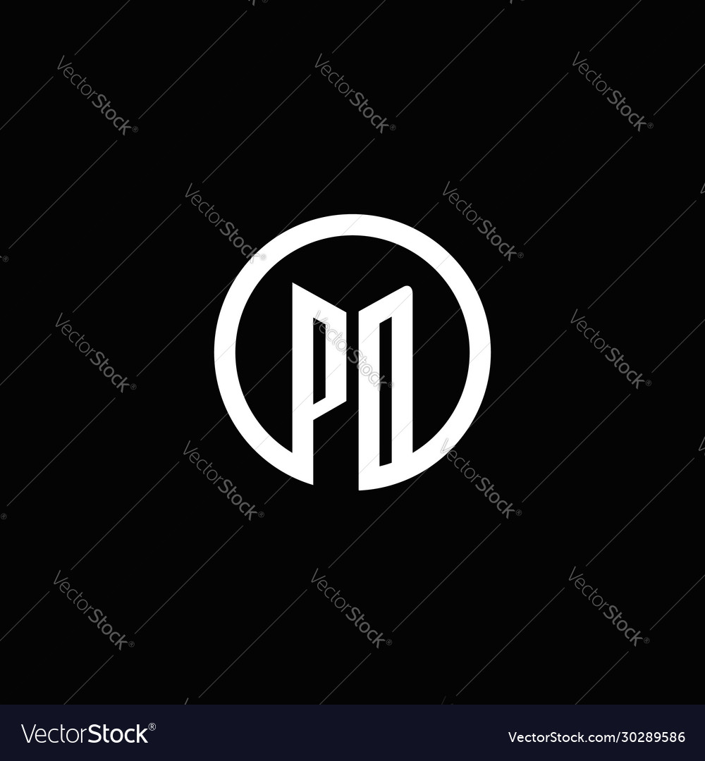 Pd monogram logo isolated with a rotating circle