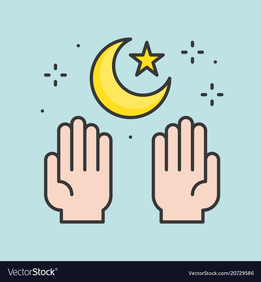 Salat And Muslim Moon Royalty Free Vector Image