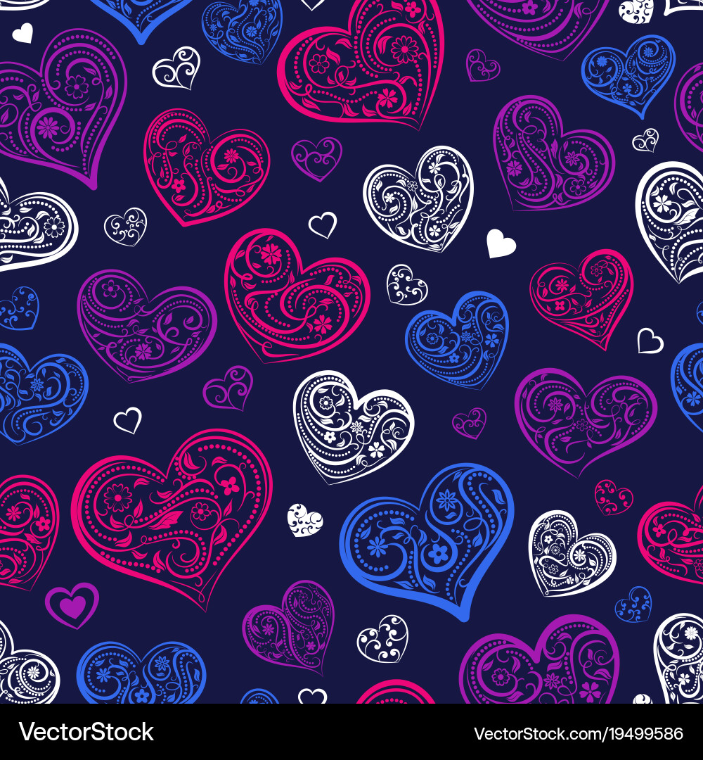 Seamless pattern hearts Royalty Free Vector Image