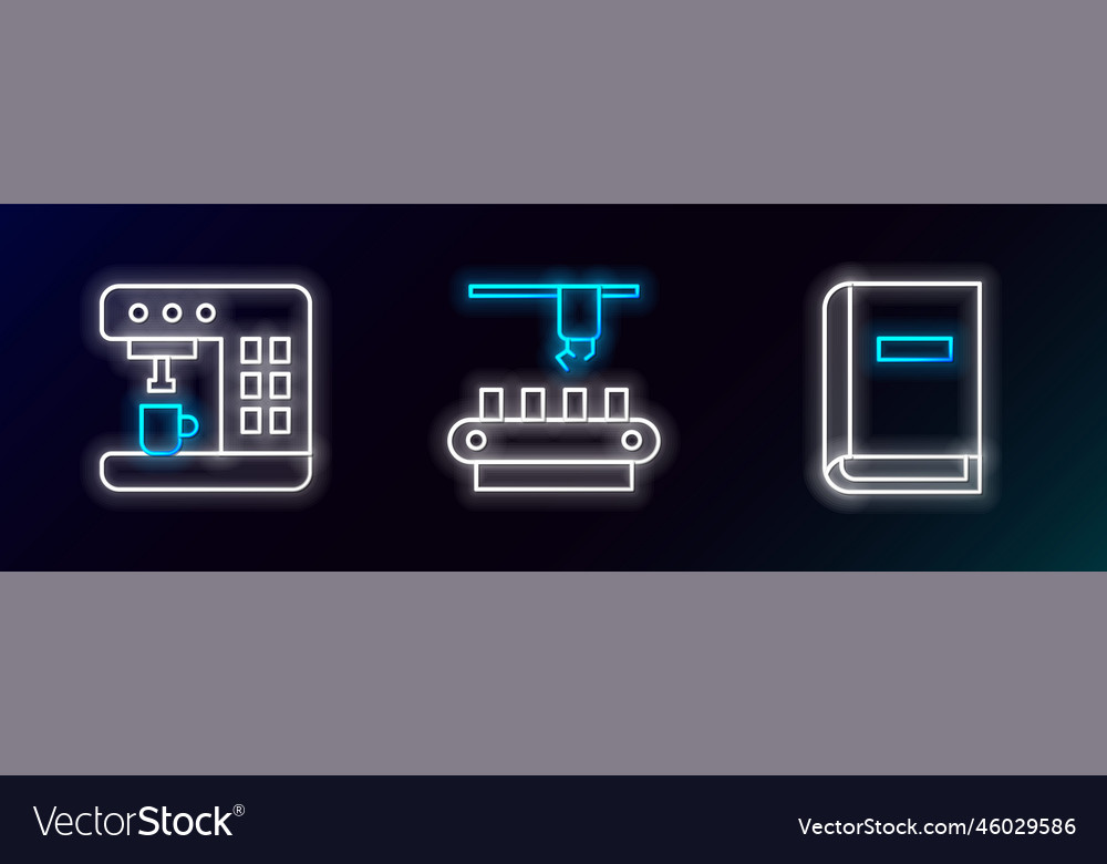 Set line user manual coffee machine and factory vector image Set line user manual coffee machine and factory