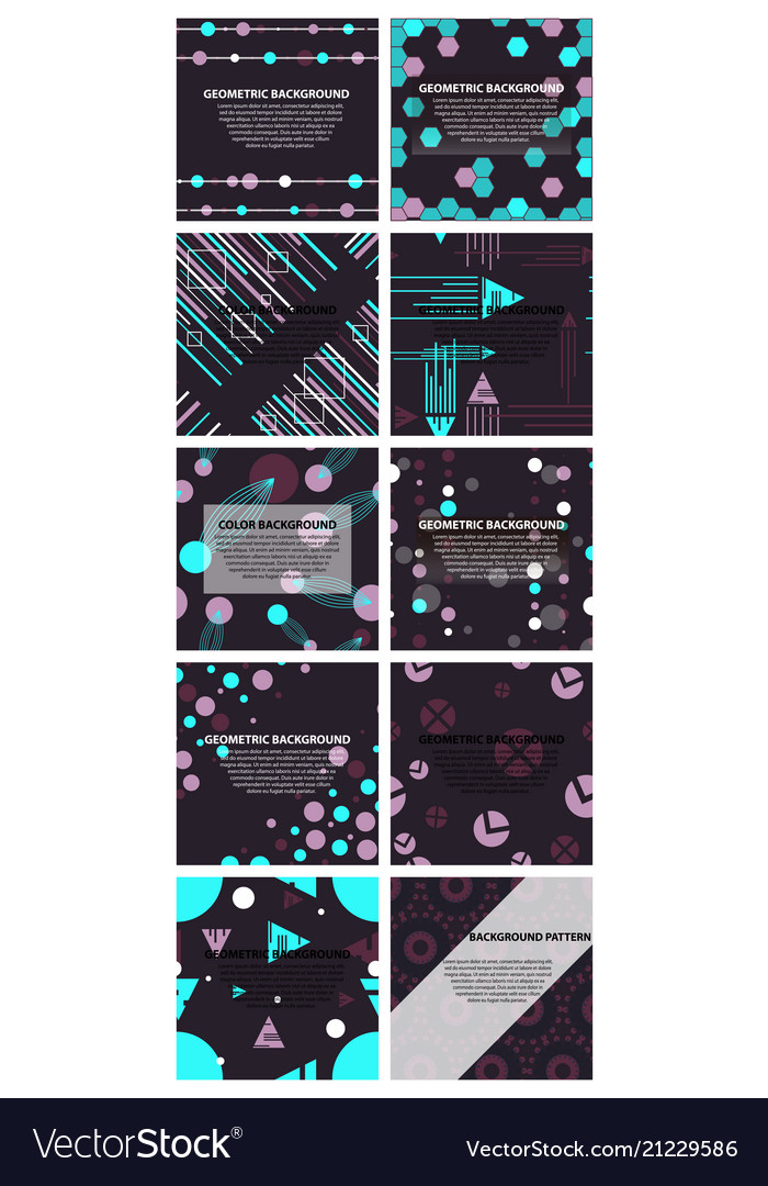 Set of abstract geometric pattern