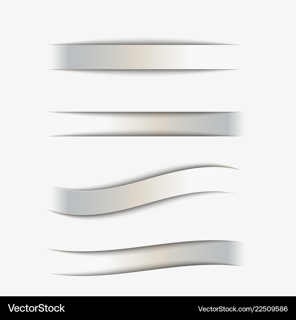 File Roll Shadow Set paper shadow effect Royalty Free Vector Image