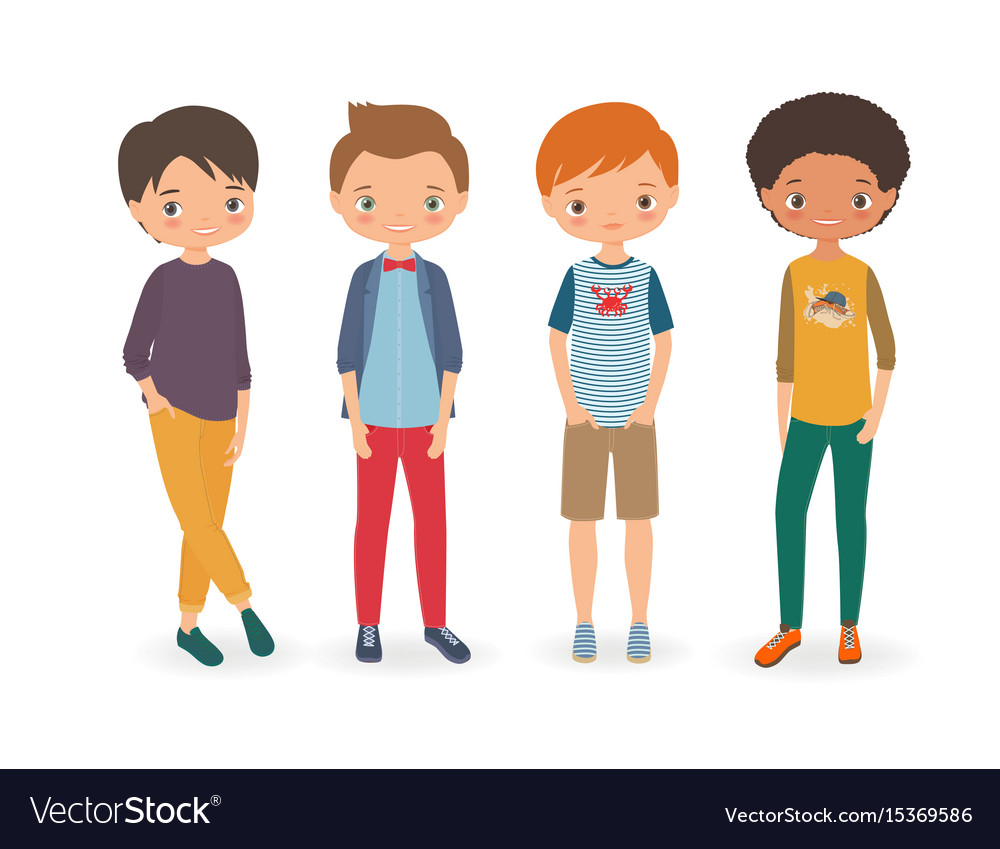 Stylish Boys Royalty Free Vector Image - VectorStock