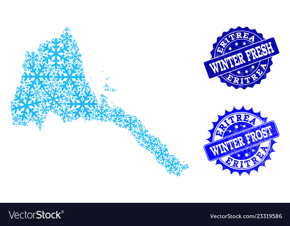 Winter map of eritrea and fresh frost
