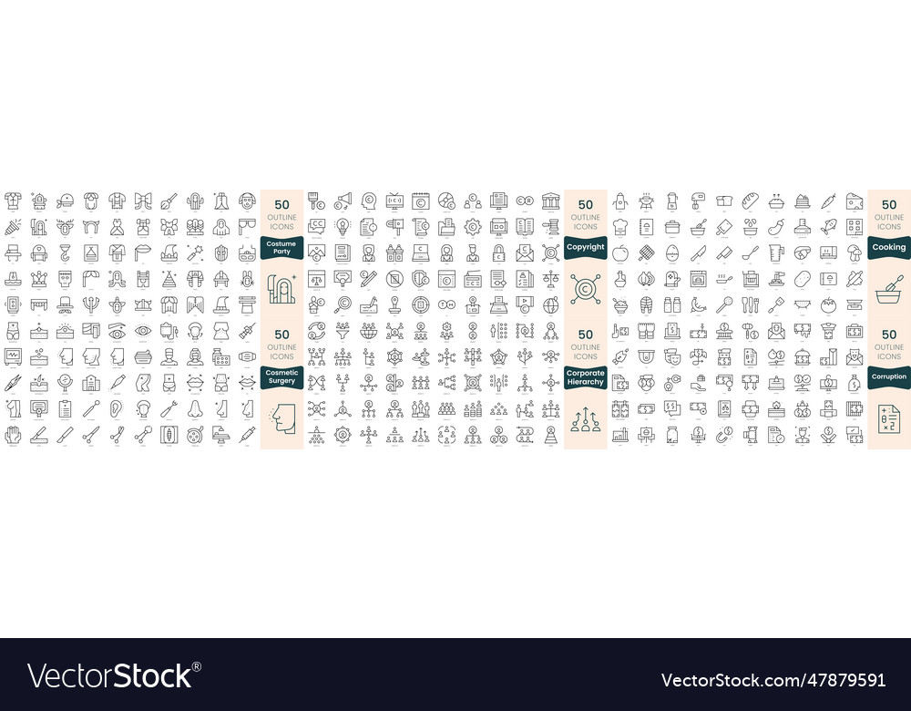 300 thin line icons bundle in this set include Vector Image 300 thin line icons bundle in this set include