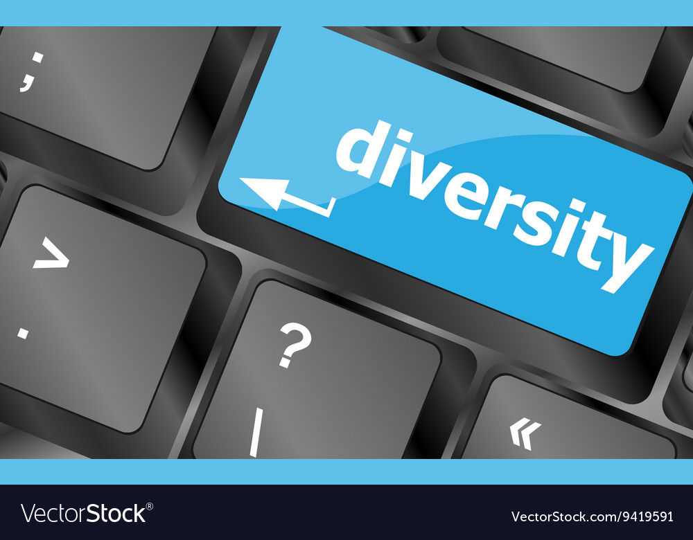 A computer keyboard with keys spelling diversity