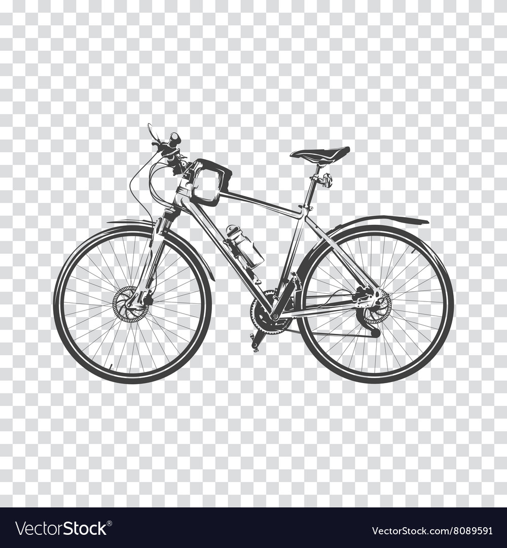 Bike a transparent background bicycle silhouette Vector Image