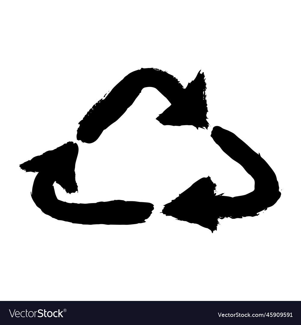 Black rotating arrows in the triangle recycle