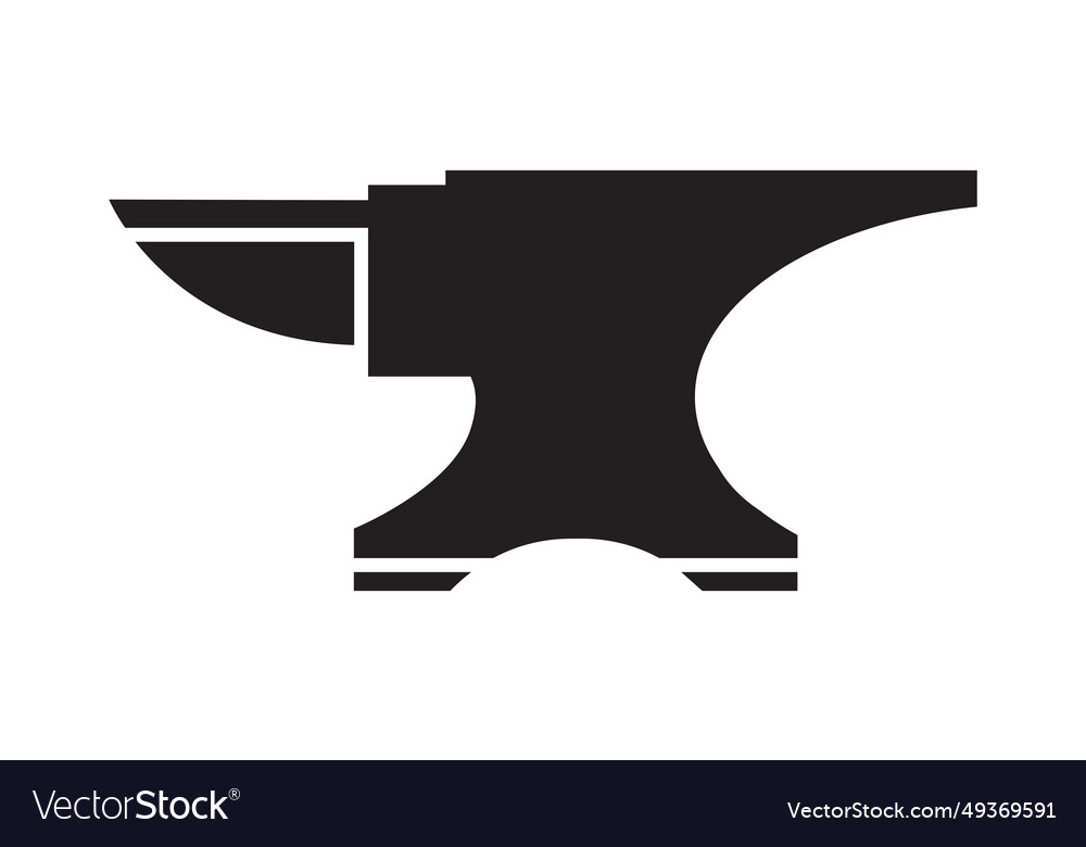 Blacksmith crafting anvil block flat icon for apps