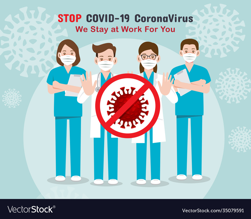 Coronavirus covid19-19 doctors medical team i Vector Image