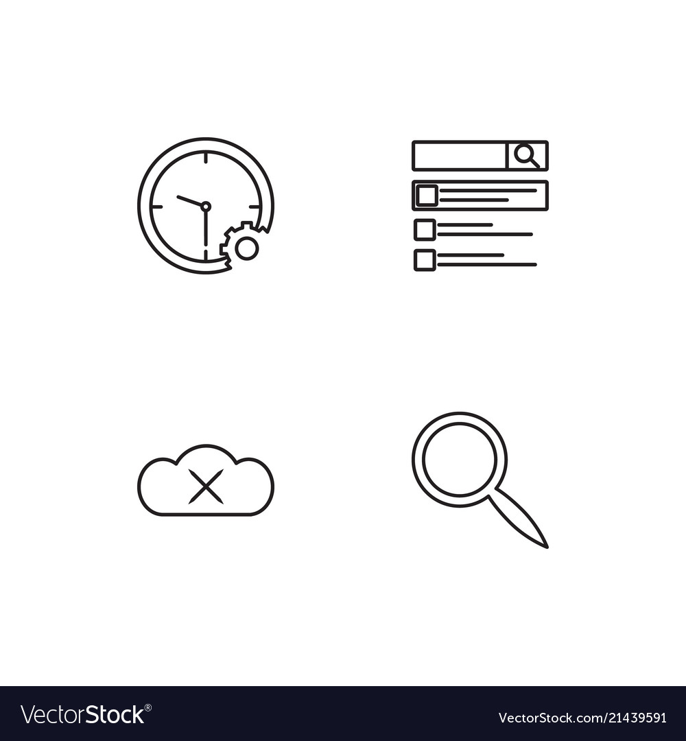 Data analytics linear icons set simple outline