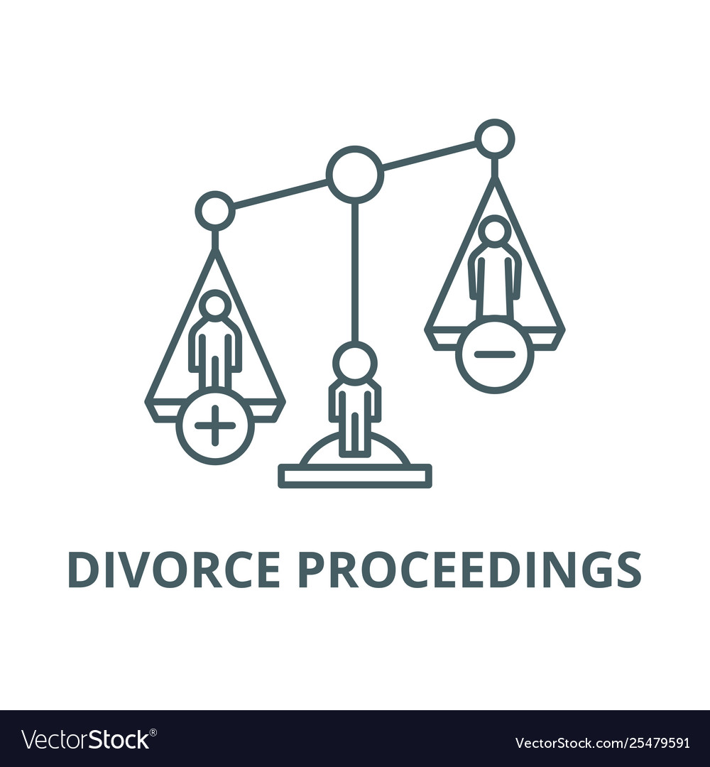 Divorce proceedings line icon linear