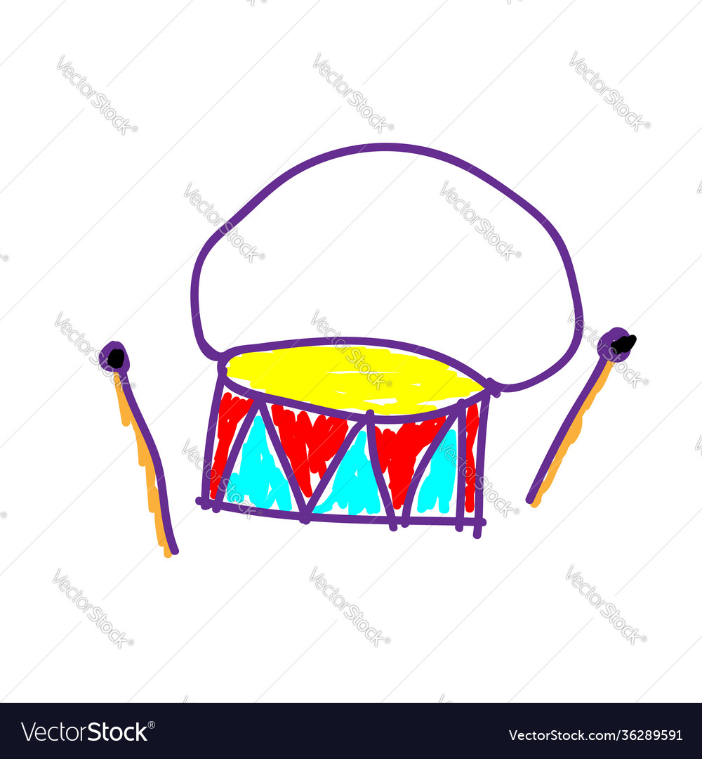 Drum percussion musical instrument Royalty Free Vector Image