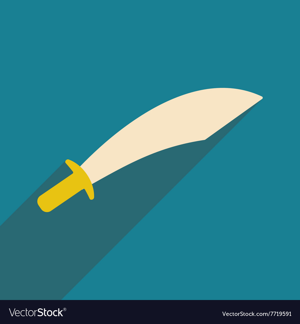 Flat with shadow icon and mobile application sword
