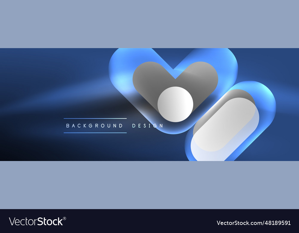 Glowing round shapes abstract background template vector image Glowing round shapes abstract background template