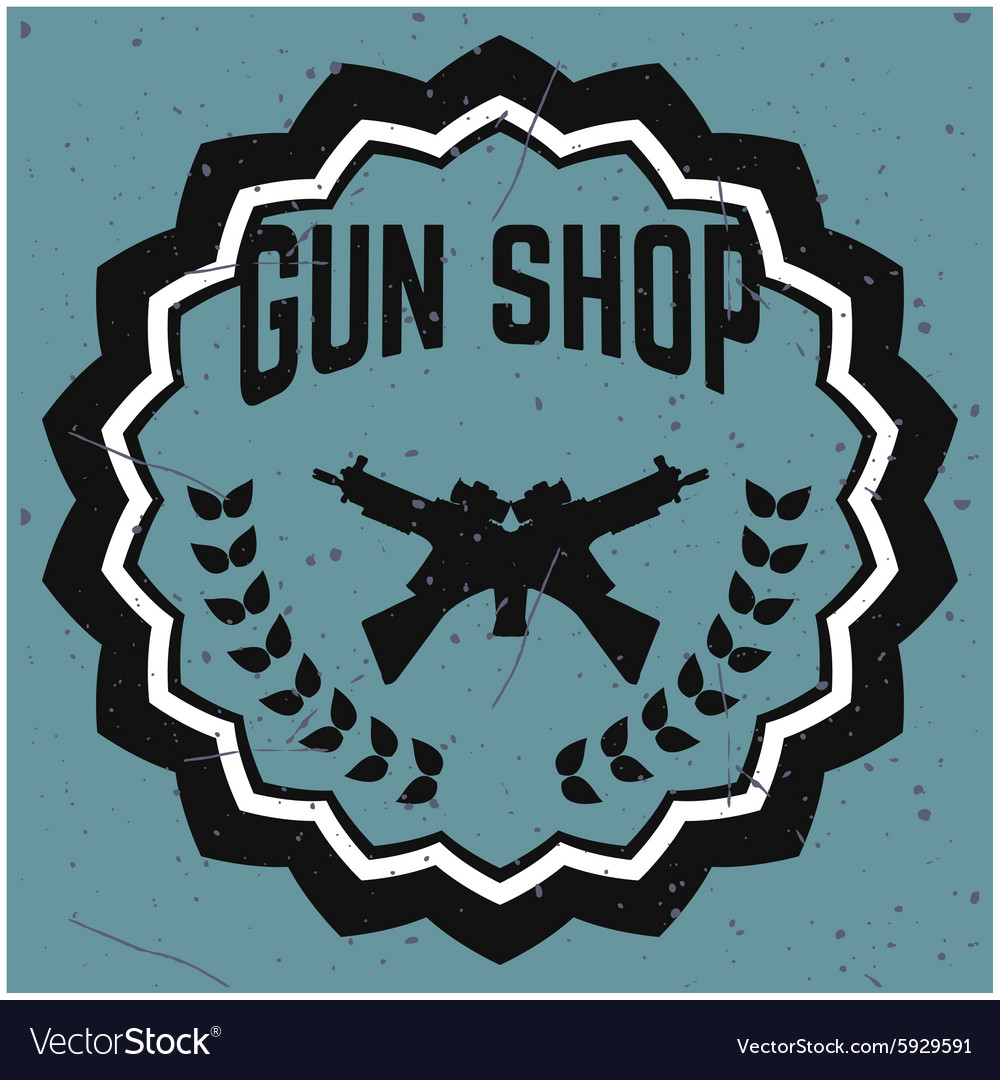 Gun shop logotypes and badges set Royalty Free Vector Image