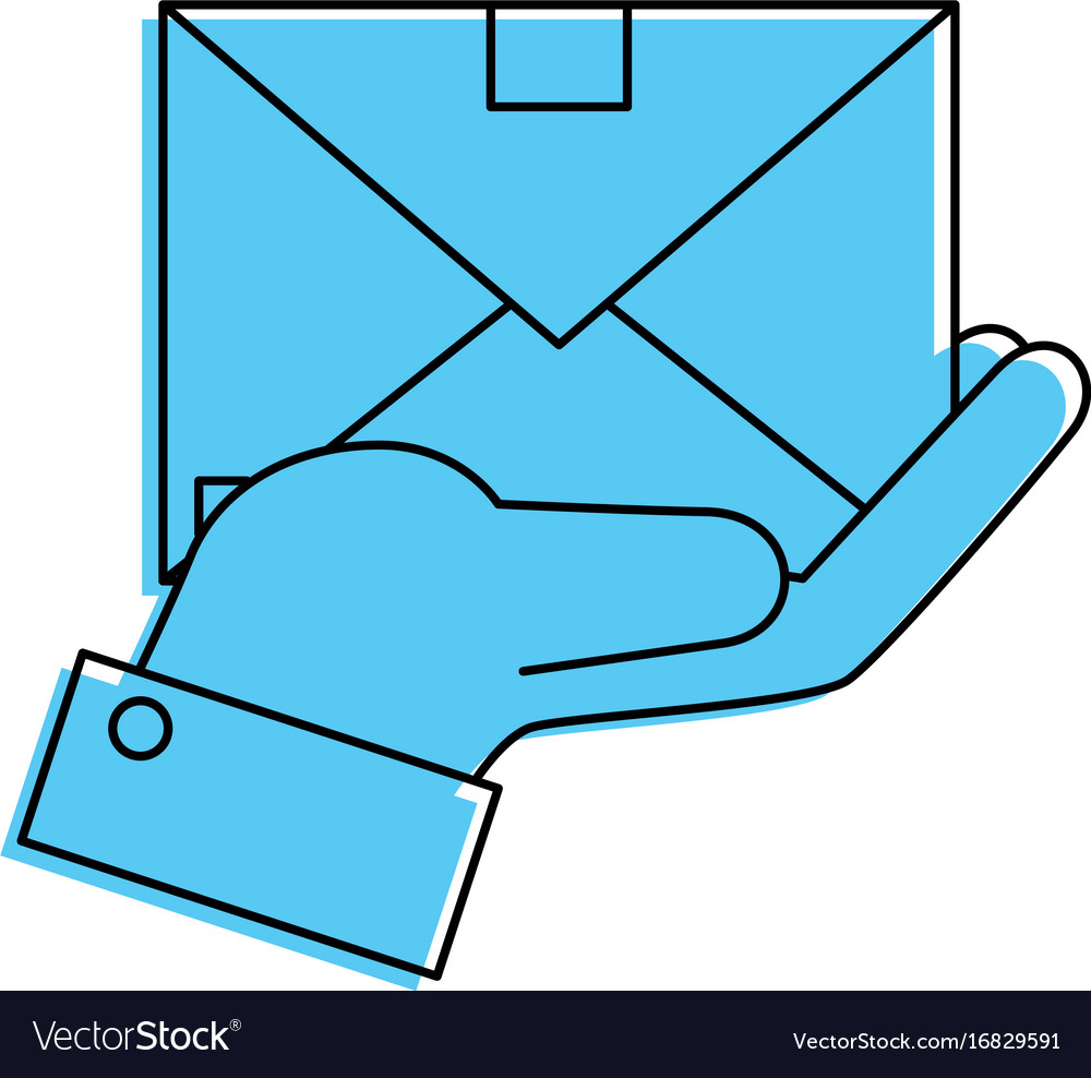 Hand holding a envelope icon Royalty Free Vector Image