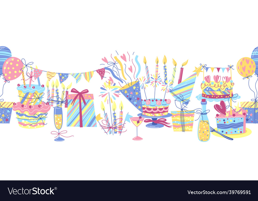 Happy birthday seamless pattern celebration