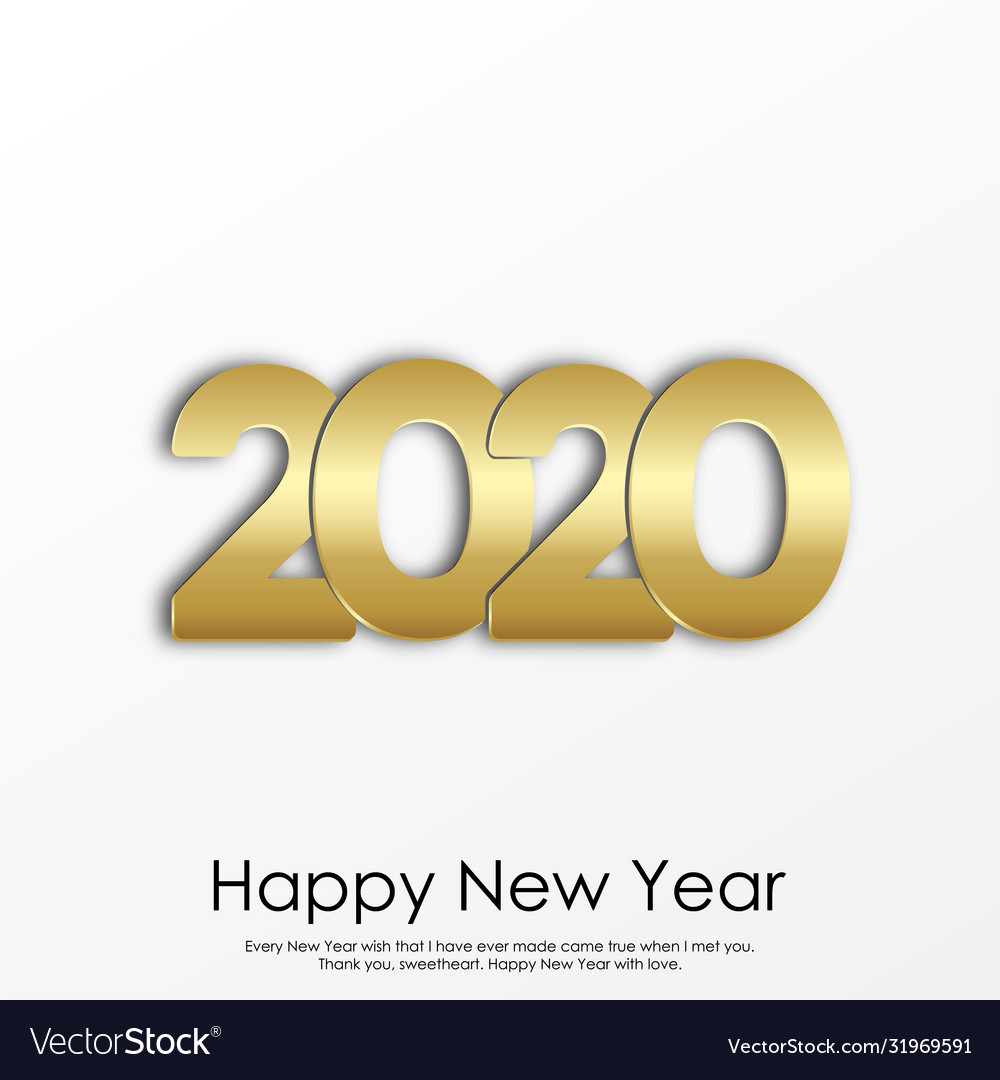 Happy new year or xmas greeting card with gold vector image Happy new year or xmas greeting card with gold