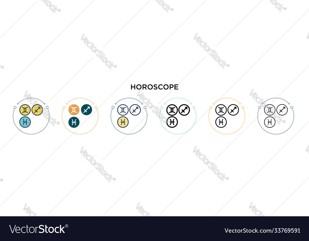 Horoscope icon in filled thin line outline